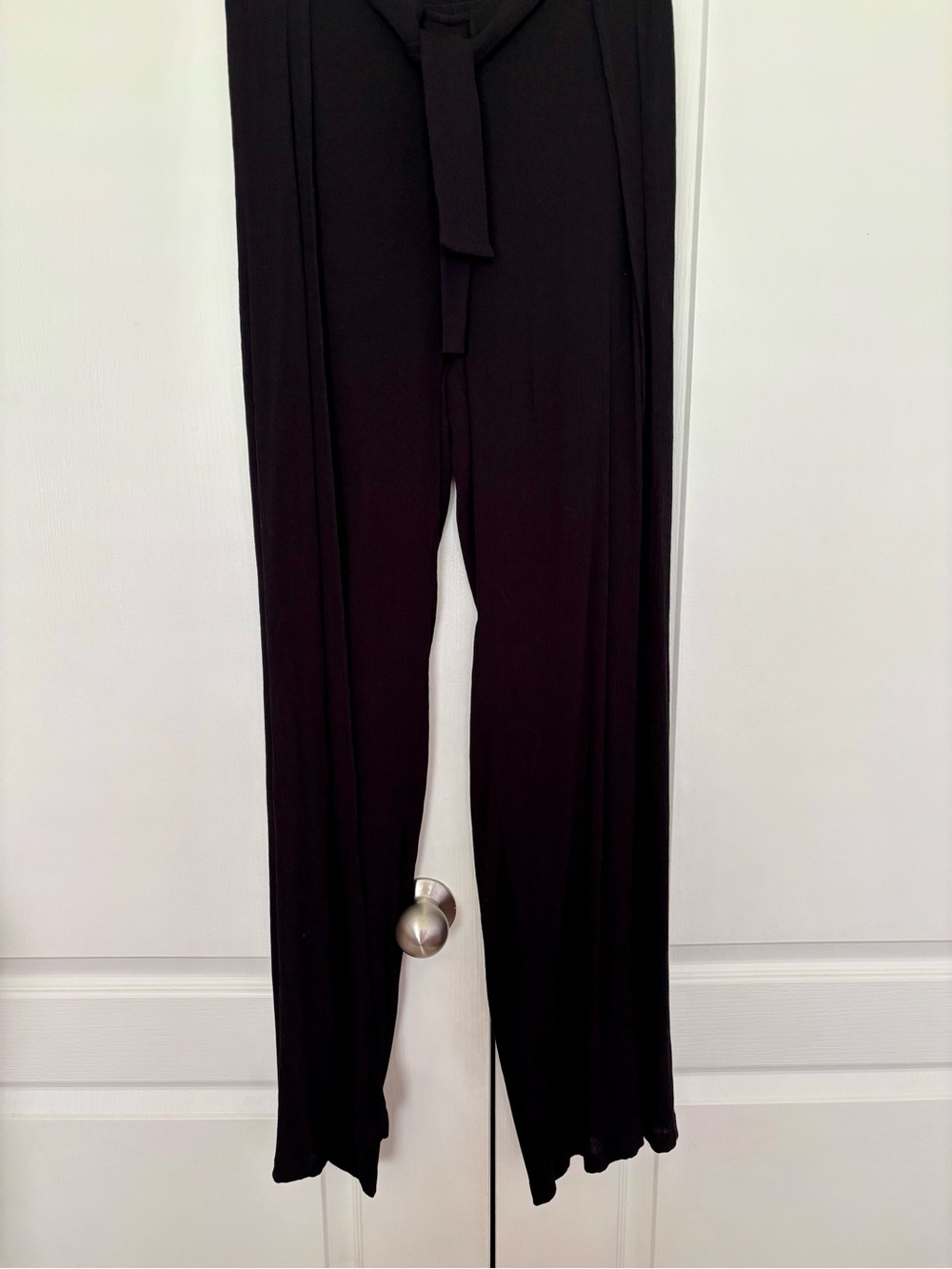 Kona Sol Wide‑Leg Tie Waist Cover‑Up Pants | Black | Size Medium - Picture 3 of 9